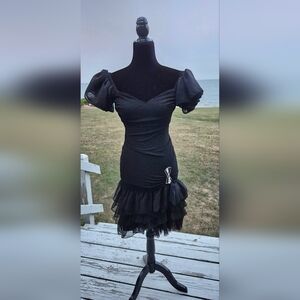 80s 90s Jet black Party dress by Nuance.  Great condition.